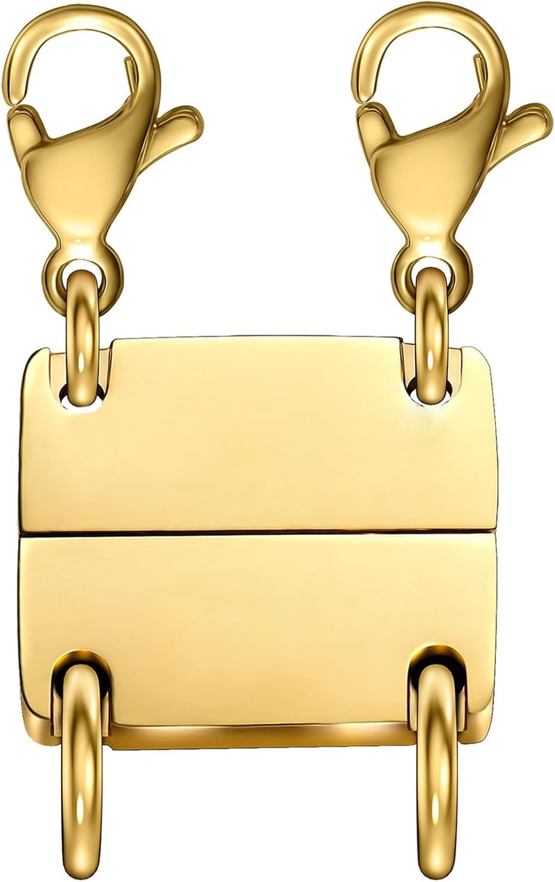 Qulltk Necklace Layering Clasp Magnetic Clasps for Jewelry, Gold and Silver Separator for Stackable Necklaces and Chains - Image 1